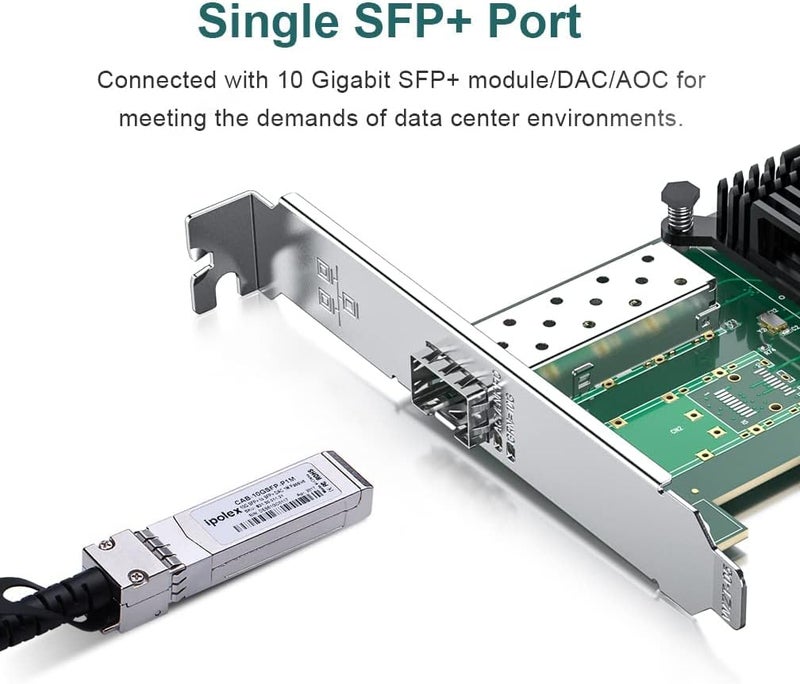 ipolex 10Gb Network Card Intel X520-DA1 Ethernet Card PCI-E NIC(E10G42BTDA), with Intel 82599EN Controller, Single SFP+ Port, 10G PCI Express LAN Adapter Support Windows Server/Windows/Linux/Vmware - Image 3