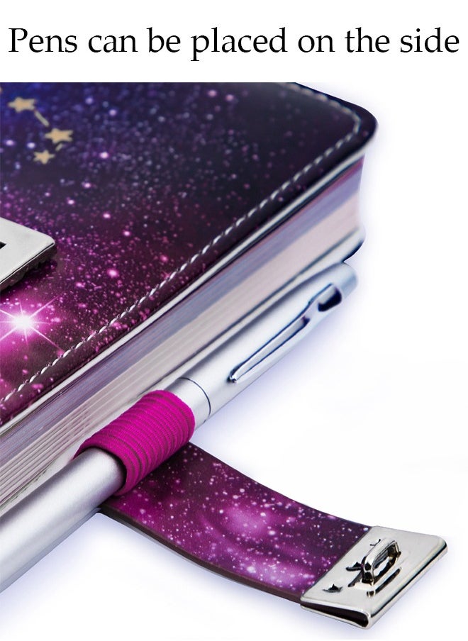 DUNISO Constellation Journal Notebook Record Diary with lock Beautiful Flower Imitation Leather Cover Writing Notepad Travel Journal for Girls and Boys  - Image 4