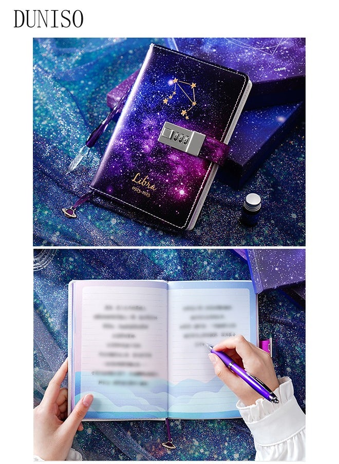 دفتر ملاحظات كوكبة مع قفل، غلاف جلدي صناعي على شكل زهرة جميلة، دفتر ملاحظات للكتابة، دفتر يوميات سفر للبنات والأولاد