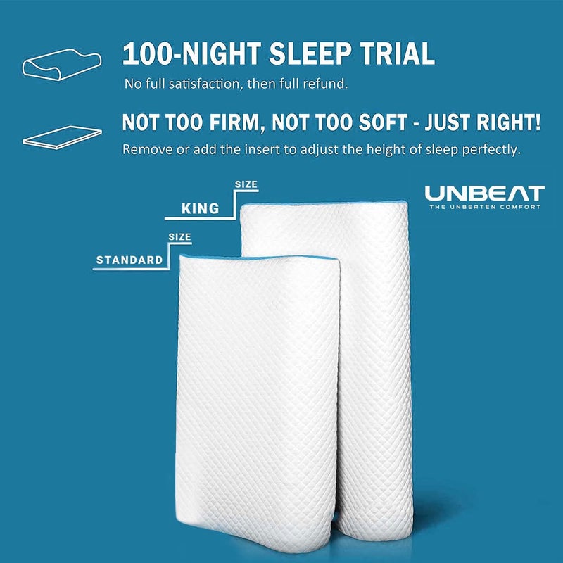 UNBEAT Contour Memory Foam Pillow Cervical Contour Memory Foam Pillow Orthopedic Pillow for Neck Pain,Orthopedic Contour Pillow Support for Back,Stomach - Image 2