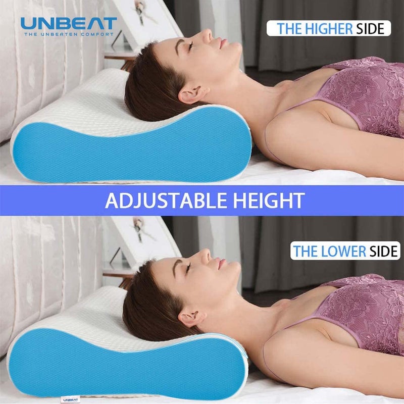 UNBEAT Contour Memory Foam Pillow Cervical Contour Memory Foam Pillow Orthopedic Pillow for Neck Pain,Orthopedic Contour Pillow Support for Back,Stomach - Image 4