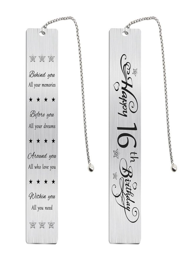 Jzxwan Happy 16th Birthday Gifts for Teen Girls Boys, Sweet 16 Year Old Birthday Bookmark Gift for Women Men, 16 Bday Decorations for Boys - Image 1