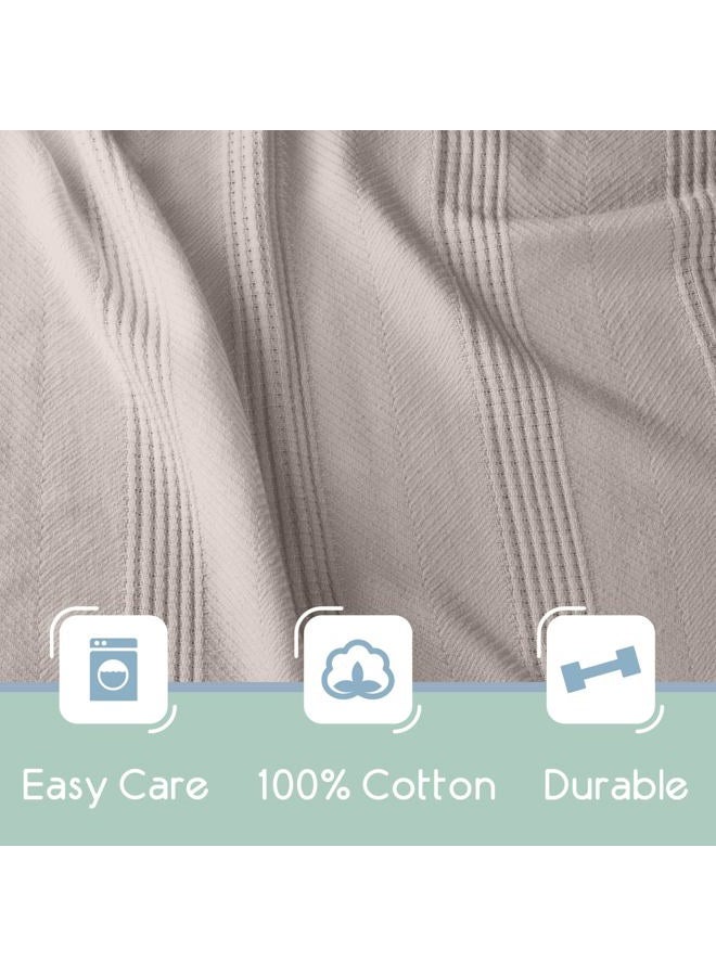 Vellux Twin Size 100% Cotton Blanket | Super Soft Breathable Lightweight Throw Blanket | All-Season Knit Blanket | Versatile Hotel Luxury | Easy Care Twin Cotton Blanket | Oeko-Tex Blanket | Mink - Image 5