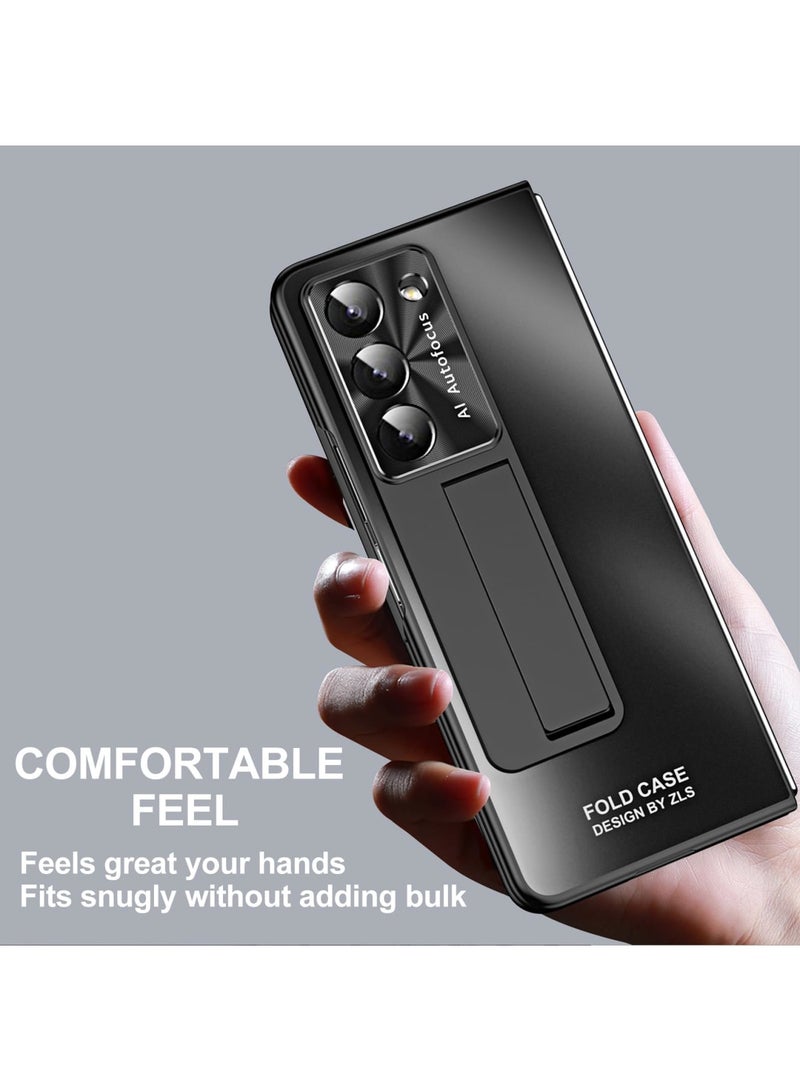 SYOSI Case for Samsung Galaxy Z Fold 5 with S Pen, Pen Holder & Screen Protector, Hinge Coverage Protection Luxury Phone Cover, Stand Adjustable, Shockproof Cover All-Inclusive Case (Black) - Image 4