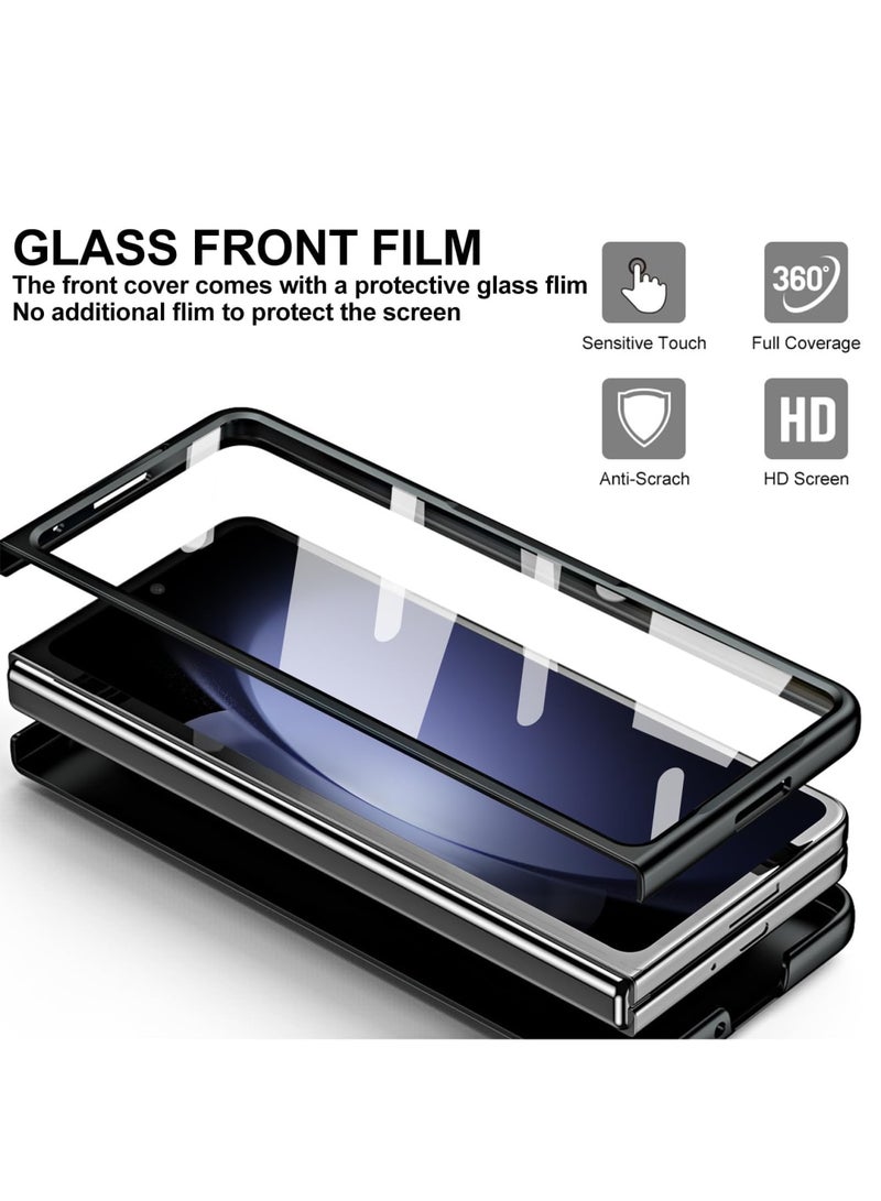 SYOSI Case for Samsung Galaxy Z Fold 5 with S Pen, Pen Holder & Screen Protector, Hinge Coverage Protection Luxury Phone Cover, Stand Adjustable, Shockproof Cover All-Inclusive Case (Black) - Image 3