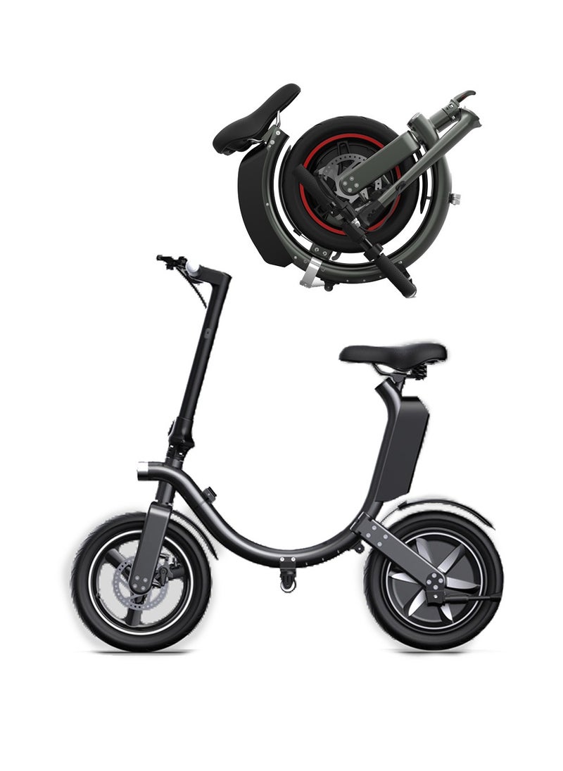 Crony C2 350W Folding E-Bike 14" Hub Motor, 36V Battery escooter, Max 40KMm/H Speed Bicycle, 15-25KM Range, Front/Rear Disc Brakes Electric Bike, Bluetooth App, LED Headlights, LCD Display Skateboard, 150KG Load Capacity  - Image 1