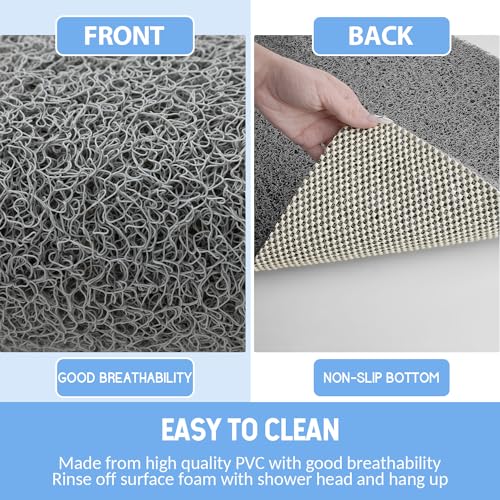 Hargiis Non-Slip Shower Mat Bathtub Mat for Bath Tub,Anti Slip Bath Tub Mat,Floor Mat,Soft PVC Loofah Bathroom Mats,Foot Scrubber Mat,Quick Drying Easy Cleaning Mats for Wet Areas（40 * 16 Grey） - Image 4