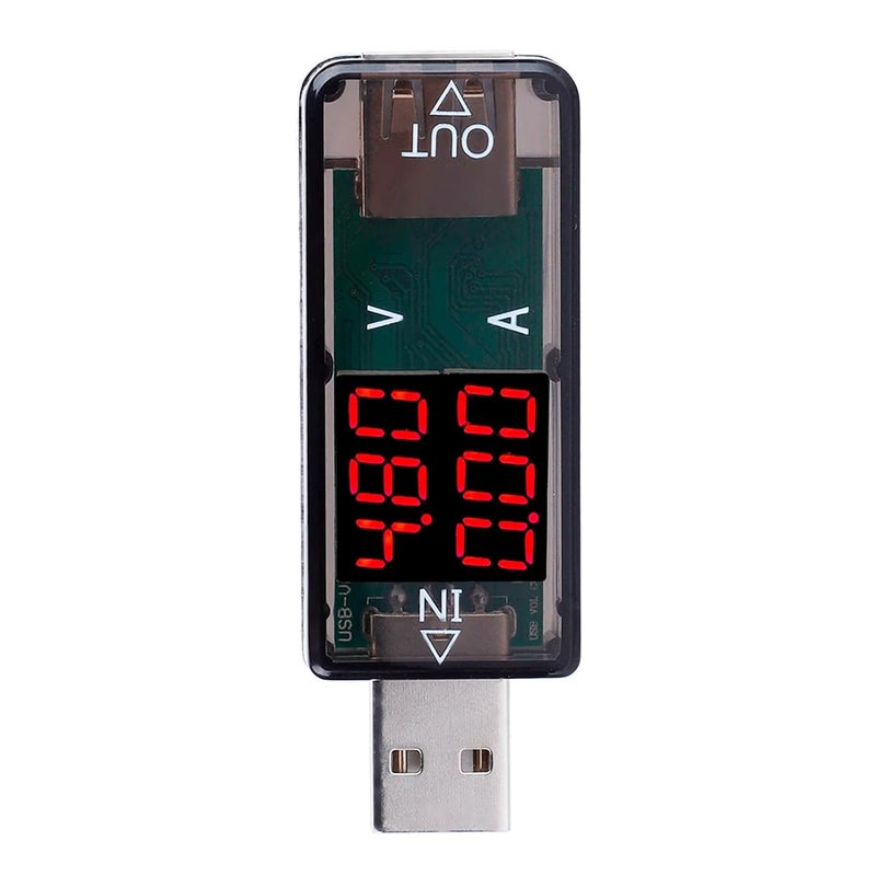 GOWENIC USB Tester, USB Voltmeter Ammeter, Color LCD Multimeter, Charger Current Meter, Amperage Voltage Power Monitor for Car (Black) - Image 1