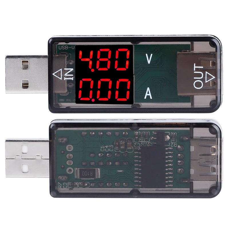 GOWENIC USB Tester, USB Voltmeter Ammeter, Color LCD Multimeter, Charger Current Meter, Amperage Voltage Power Monitor for Car (Black) - Image 2