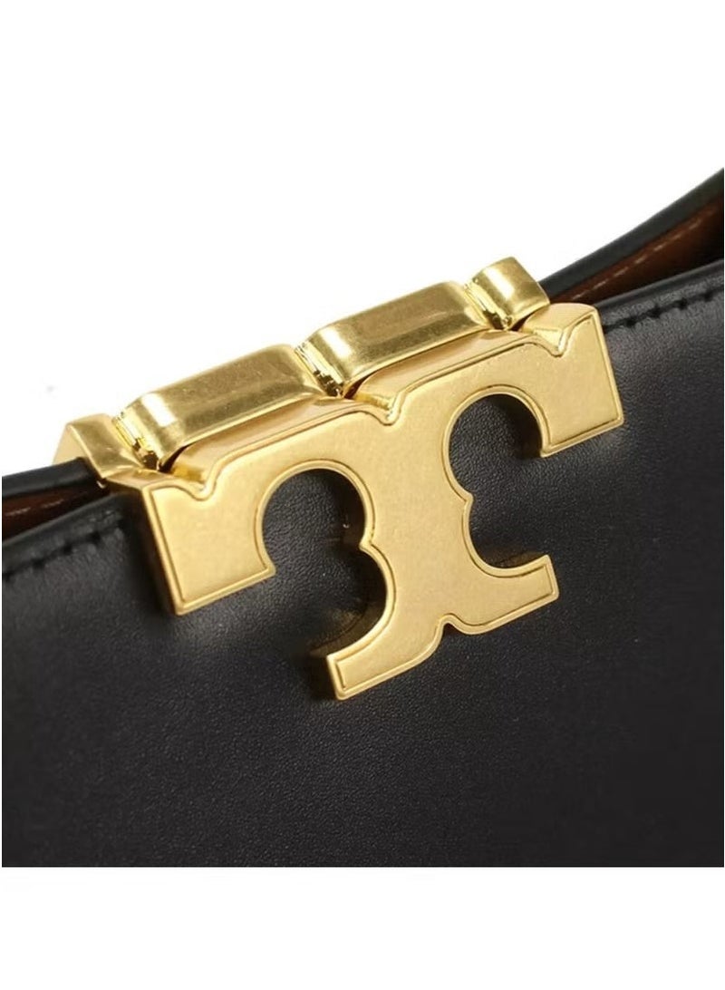 Burch Tory Burch Eleanor Leather Suede Trimmed Shoulder Crossbody Tote Bag - Image 5