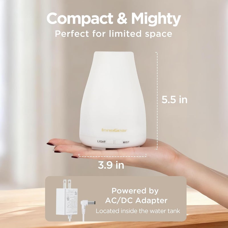 InnoGear Upgraded Version Aromatherapy Essential Oil Diffuser Ultrasonic Diffusers Cool Mist Humidifier with 7 Colors LED Lights and Waterless Auto Shut-off for Home Office Bedroom Room - Image 2