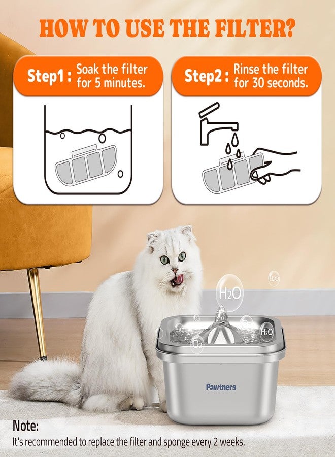 Pawtners 12 Packs Replacement Filters for WF008A Cat Water Fountain, Multiple Filtration Material, Replacement Filter for Pet Cats Dogs Water Fountains - Image 2