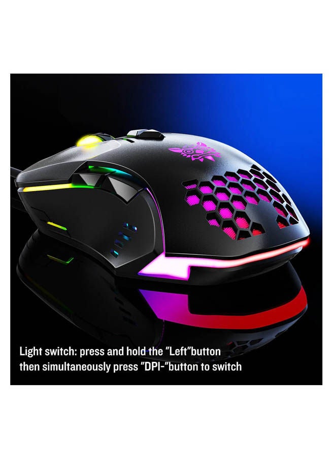 ONIKUMA CW902 Wired gaming mouse with 3200DPI RGB lighting 7 programmable buttons ergonomic lightweight design and high-precision optical sensor. - Image 2