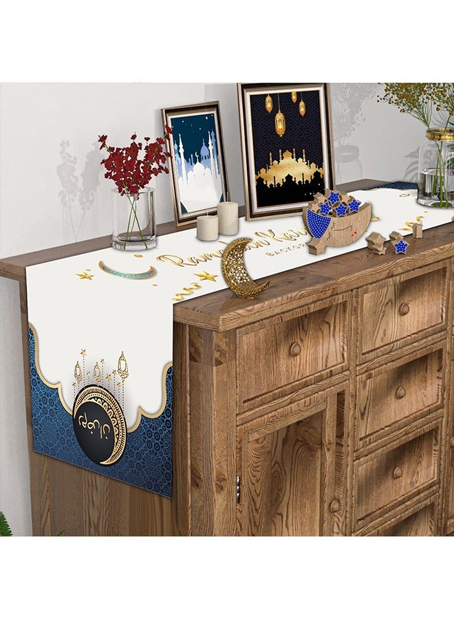 يواوليتي رمضان الجدول عداء ، رمضان الجدول زينة ، رمضان وسادة يغطي ، رمضان ديكورات للمنزل ، 1 قطع الجدول عداء و 4 قطع الزخرفية وسادة يغطي  - Image 5