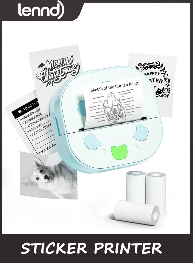 LENND Sticker Printer, PrintPods Mini Printer, Bluetooth Portable Sticker Maker with 3 Rolls Paper, Print Pod Inkless Thermal Printers for iphone, Impresora Portátil for Notes, Journal, DIY, Kids Gift - Image 1