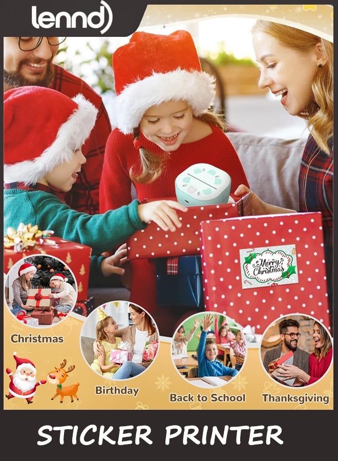LENND Sticker Printer, PrintPods Mini Printer, Bluetooth Portable Sticker Maker with 3 Rolls Paper, Print Pod Inkless Thermal Printers for iphone, Impresora Portátil for Notes, Journal, DIY, Kids Gift - Image 2