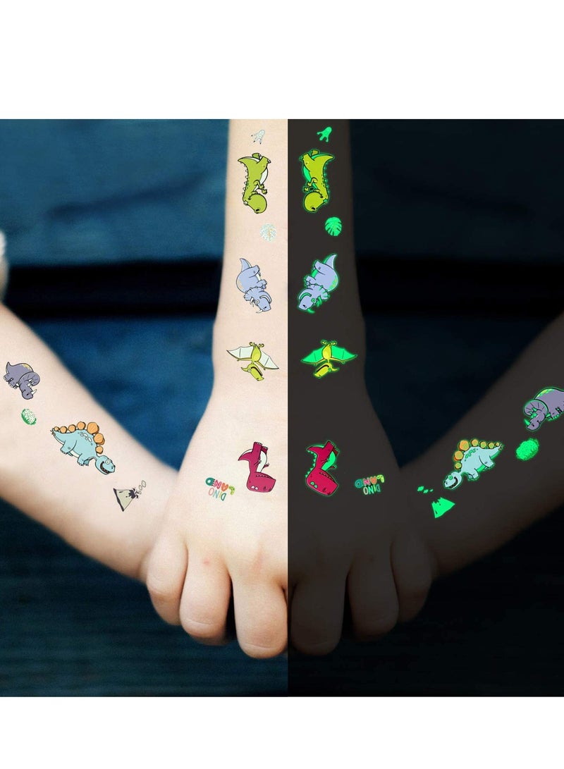 Temporary Tattoos for Kids, Glow Animals Tattoo Stickers for Birthday Gifts, Party Supplies Favors, Goodie Bag Stuffers Luminous Zoo, Mixed Styles (20 Sheets) - Image 4