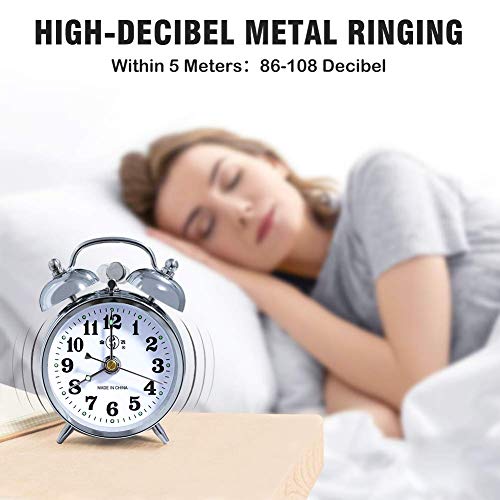 KEYPOWER Alarm Clock Mechanical Wind Twin Bell Double Bell Small - Image 3