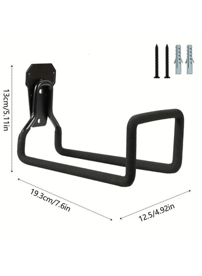 حامل خرطوم حديقة أسود مثبت على الحائط، خطاف بلاستيكي قابل للتعديل، تخزين خارجي - Image 3