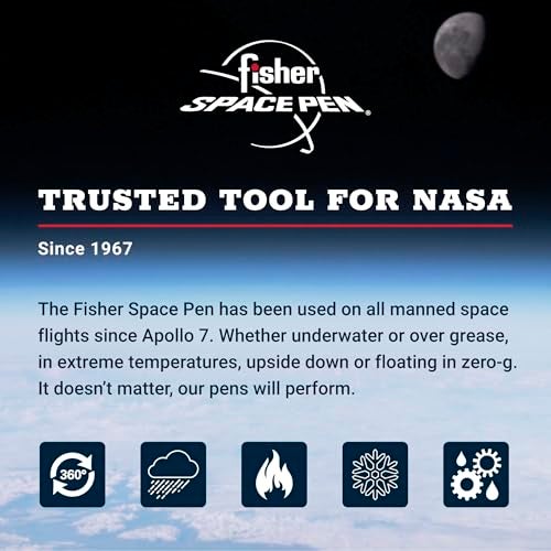 Fisher Space Pen Zero-Gravity Space Pen, Ballpoint, Matte Black Rubber Finish, Black Ink, Pocket Clip, Gift Box - Image 4