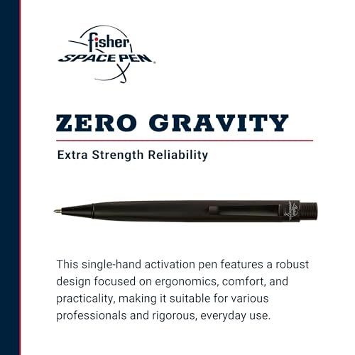 Fisher Space Pen Zero-Gravity Space Pen, Ballpoint, Matte Black Rubber Finish, Black Ink, Pocket Clip, Gift Box - Image 2
