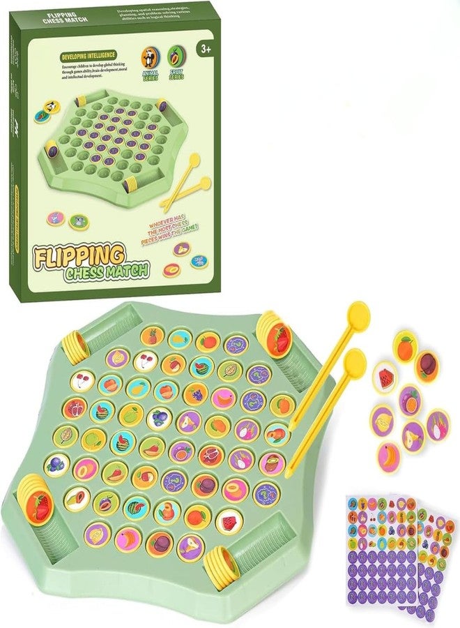 Calyxia 54PCS Animal Flip Chess Memory Chess Game, Animal Flip Matching Chess Board, Memory Chess Game for Kindergarten Gathering Activity, Flip to Win Travel Memory Game - Image 1