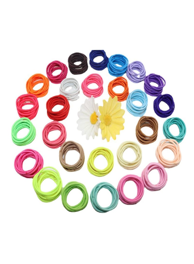 ECVV 200 قطعة رباط شعر ملون زاهي مرن حوامل ذيل حصان متينة رباطات شعر بدون معدن أشرطة شعر متعددة الألوان للنساء والفتيات الصغيرات - Image 1