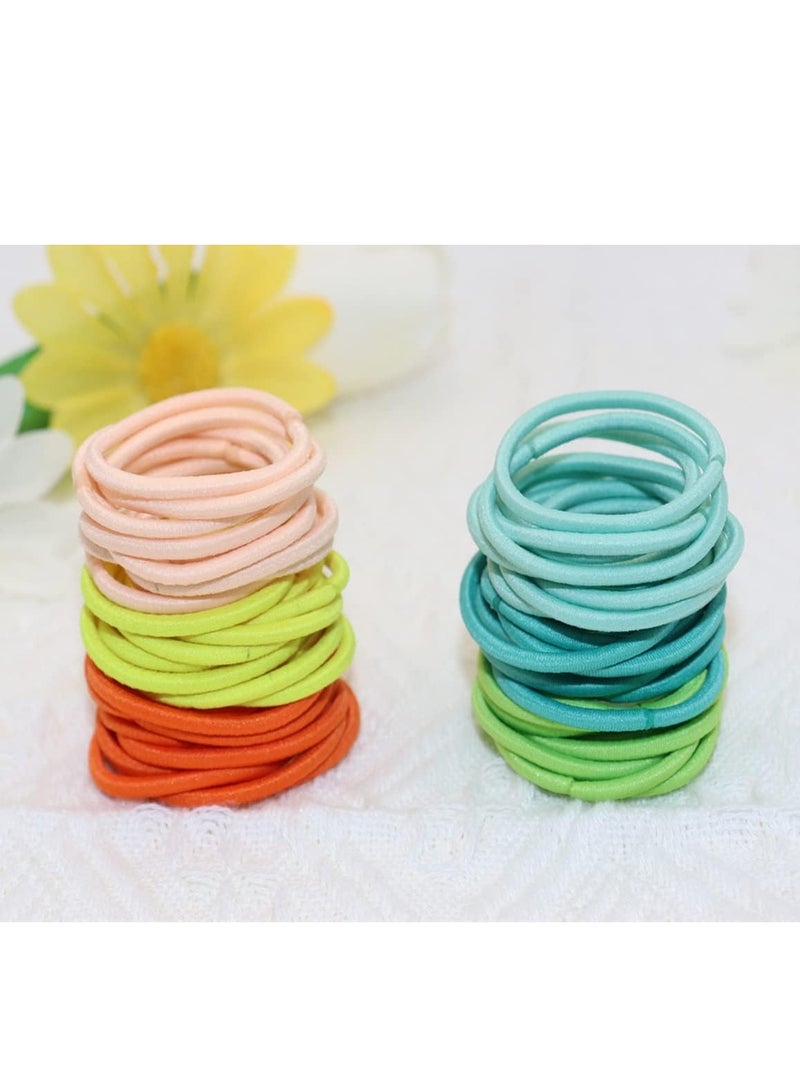 ECVV 200 قطعة رباط شعر ملون زاهي مرن حوامل ذيل حصان متينة رباطات شعر بدون معدن أشرطة شعر متعددة الألوان للنساء والفتيات الصغيرات - Image 3