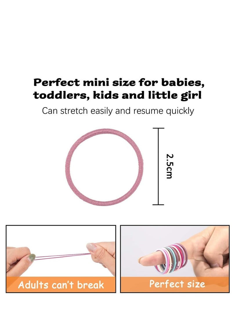 ECVV 200 قطعة رباط شعر ملون زاهي مرن حوامل ذيل حصان متينة رباطات شعر بدون معدن أشرطة شعر متعددة الألوان للنساء والفتيات الصغيرات - Image 4