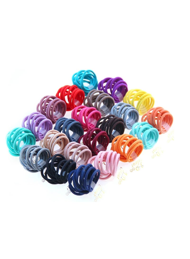 ECVV 200 قطعة رباط شعر ملون زاهي مرن حوامل ذيل حصان متينة رباطات شعر بدون معدن أشرطة شعر متعددة الألوان للنساء والفتيات الصغيرات - Image 5