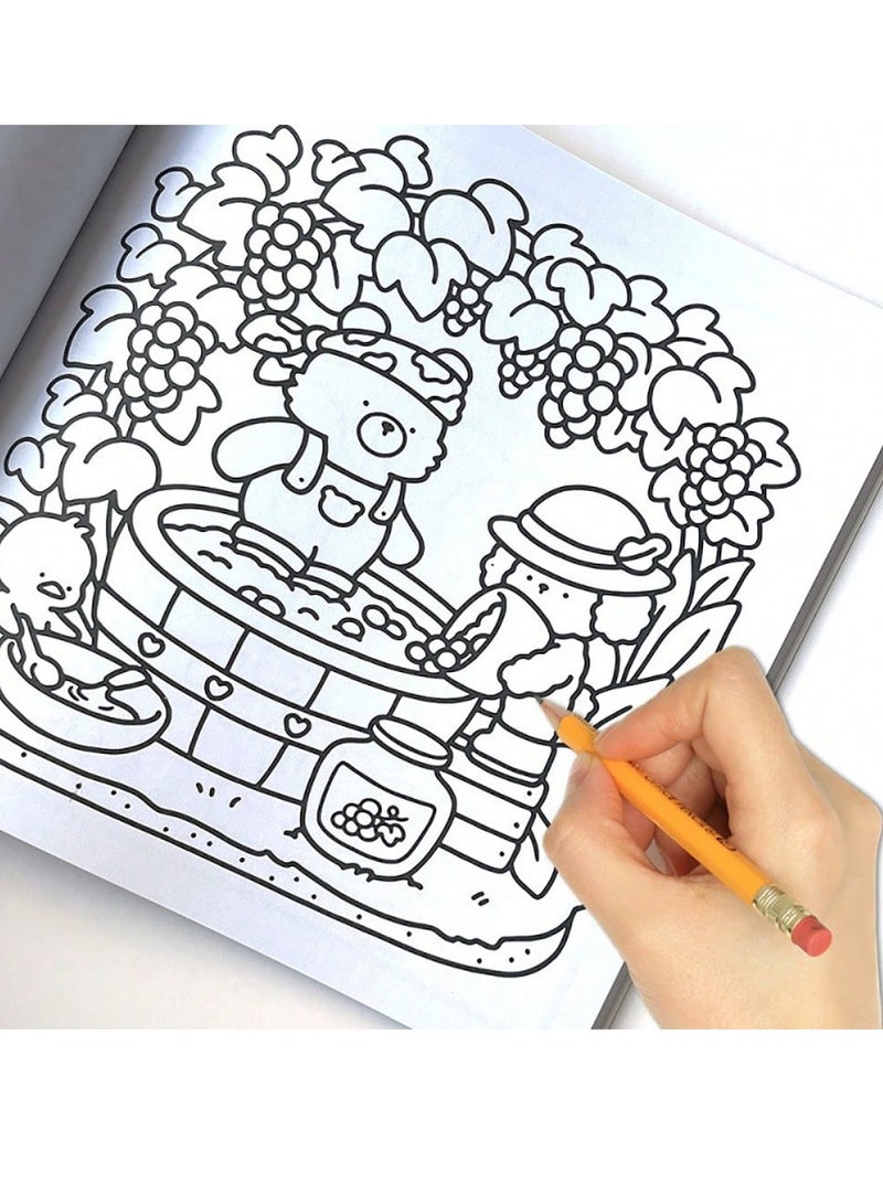 كتاب تلوين للكبار والمراهقين – إصدار "أصدقاء الدفء" يضم مشاهد حيوانية لطيفة ومريحة، ورسومات كرتونية مرحة بأسلوب فني ساحر | مثالي لتخفيف التوتر، والتعبير الإبداعي، والمرح الفني | هدية مثالية لأعياد الميلاد، الكريسماس، الهالوين، وعيد الحب - Image 5