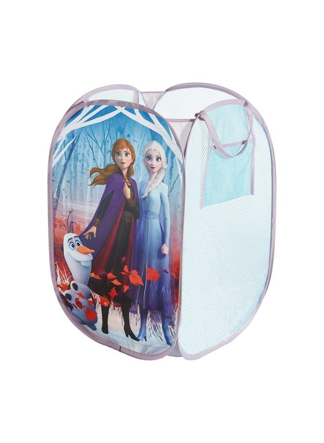 Idea Nuova Frozen 2 Pop-Up Hamper for Kids,Laundry Hamper with Anna & Elsa Design, Durable Mesh Fabric & Carry Handles, 21”H x 13.5”W, Collapsible Storage for Bedroom or Playroom - Image 1