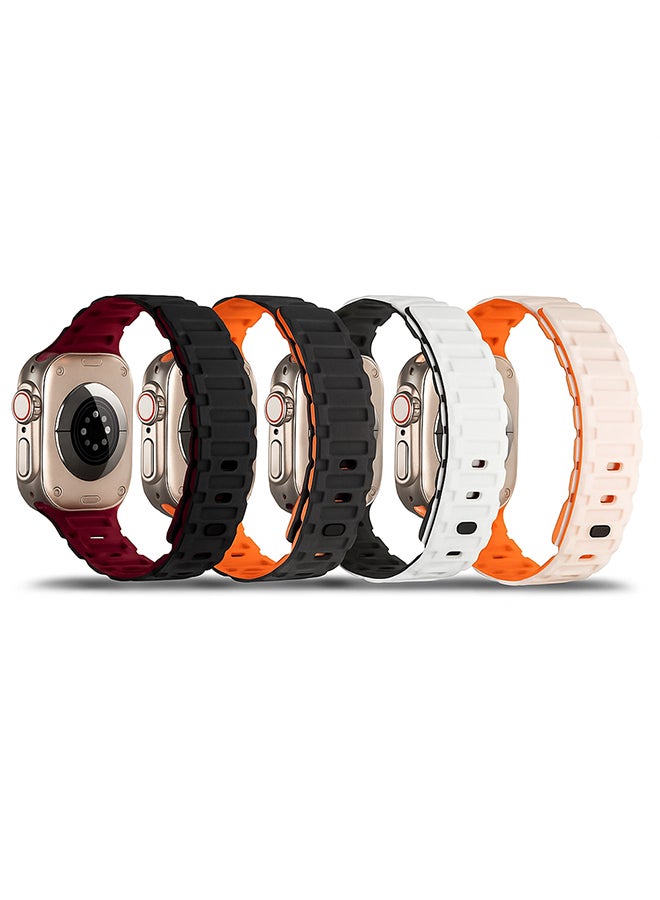 O Ozone (Pack of 4) Silicone Magnetic Bands Compatible with Apple Watch Series 10/9/8/7/6/ SE / 5/4/3/2/1, 38/40/41/42mm, Replacement Sport Magnet Strap with Anti-drop Buckle -Multicolor1 - Image 1