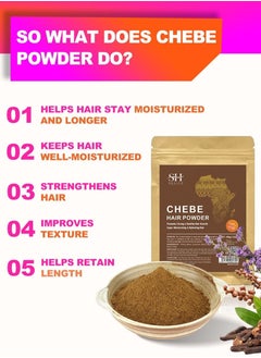 Sevich Naturals Chebe Powder 100 grams Dye Free Natural African Chebe Powder Hair Mask Enhanced Hair Growth and Strength Long Moisturized Hair For Men & Women Super Hydrating Powder  - Image 2