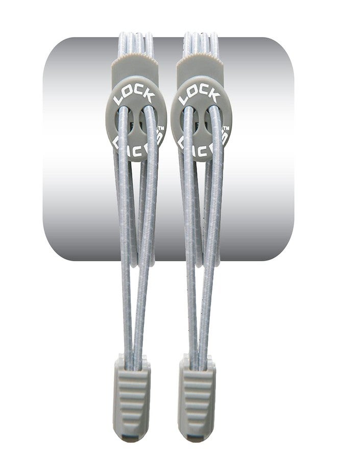 LOCK LACES (Elastic Shoelace And Fastening System) (Grey)- 48-Inch - Image 1