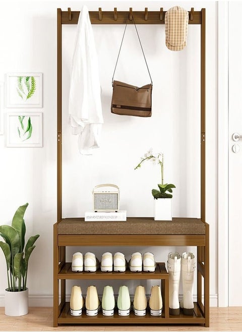 Modern Design Shoe and Clothes Rack with Holding Hooks 97 x 29 x 168 cm