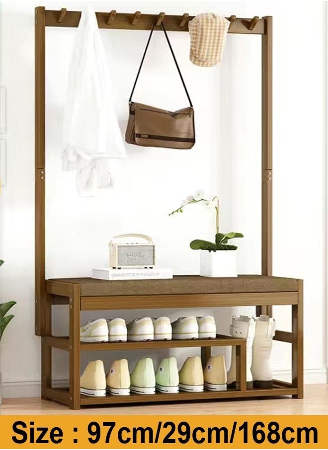 Modern Design Shoe and Clothes Rack with Holding Hooks 97 x 29 x 168 cm