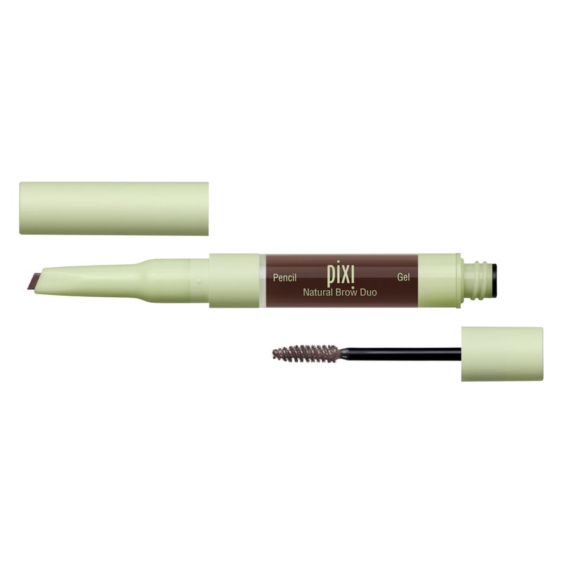 Pixi Natural Brow Duo Deep Brunette Precision Pencil Tinted Gel Waterproof Brow Shaper for AllDay Hold ParabenFree 02oz