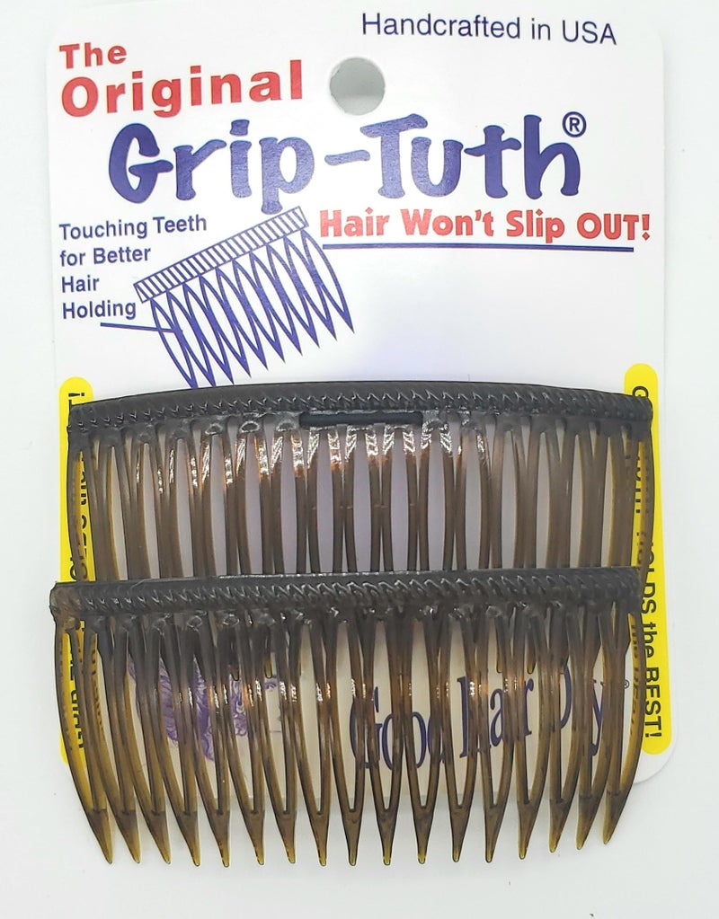 Good Hair Days GripTuth Combs  3 14 Side Combs For All Types Of Hair Decorative  Styling Women Accessories  Tortoise Shell Set Of 2