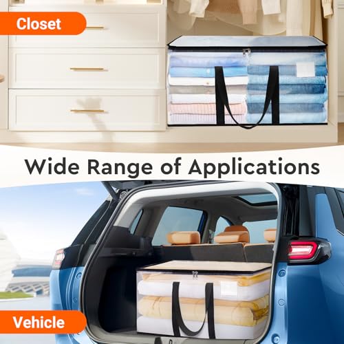 BlissTotes Moving Bags, 4-Pack Storage Bags, Moving Bags Heavy Duty Extra Large, Moving Totes, Clear moving Bags, Reinforced Handles & Tag Pocket (93L) - Image 5