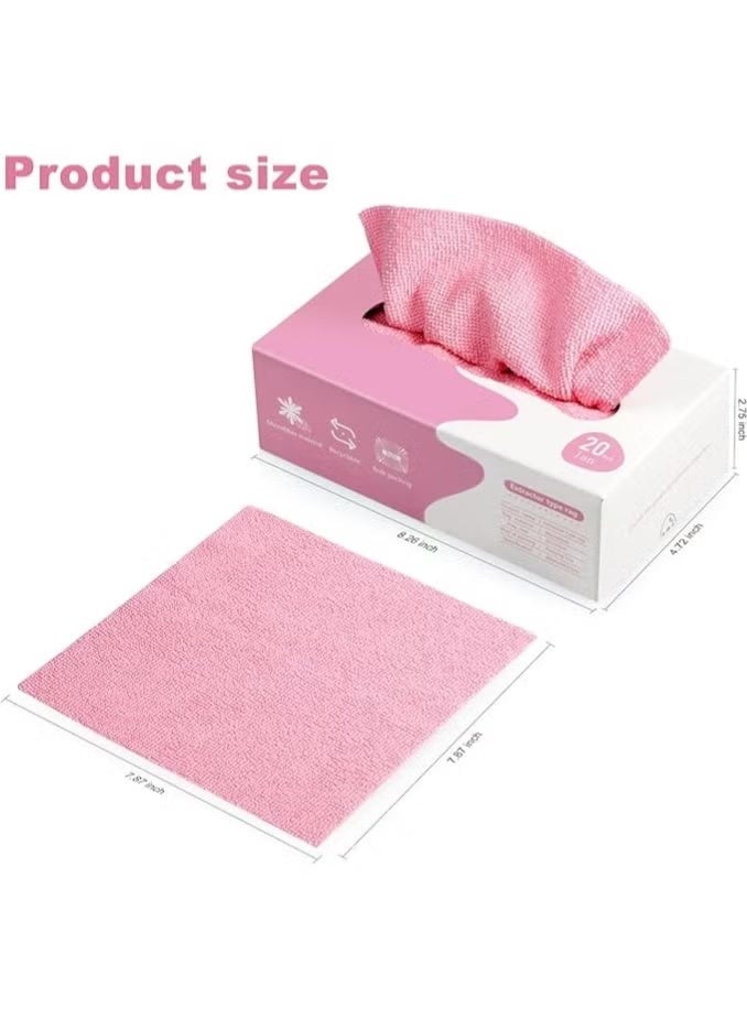 Reusable Microfiber Cleaning and Drying Wipes with Dispenser Box Rags In A Box (20 count) - Reusable Wipes for Cleaning - Edgeless Terry Towels, Shop Rags, Wash, Dust, Disposable, House, - Image 5