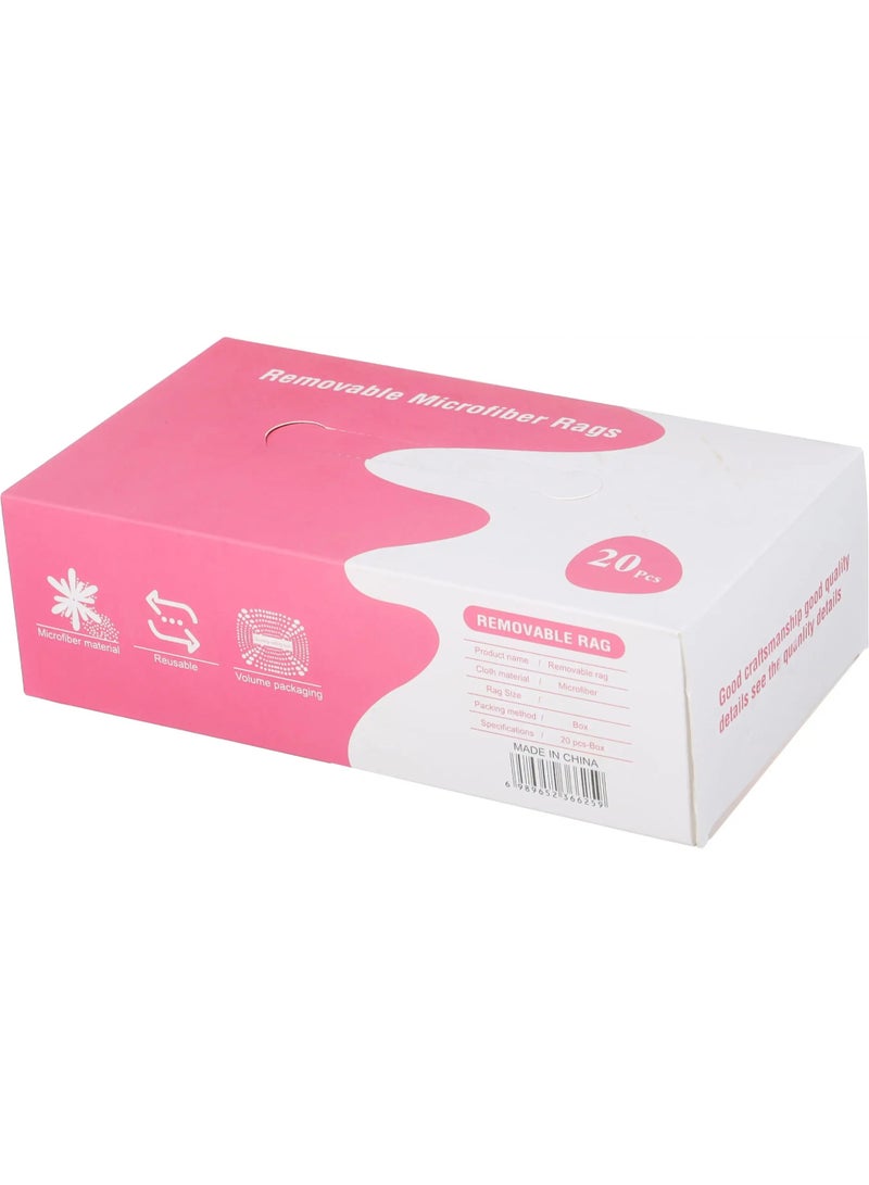 Reusable Microfiber Cleaning and Drying Wipes with Dispenser Box Rags In A Box (20 count) - Reusable Wipes for Cleaning - Edgeless Terry Towels, Shop Rags, Wash, Dust, Disposable, House, - Image 3