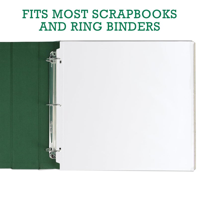 Samsill Scrapbook Refill Pages 12x12 Inch, 100 Pack, Fits 3 Ring Scrapbook Binders and 12x12 Photo Albums, Top-Loading, Heavy-Duty, Holds 2 Pages, Super Clear - Image 3