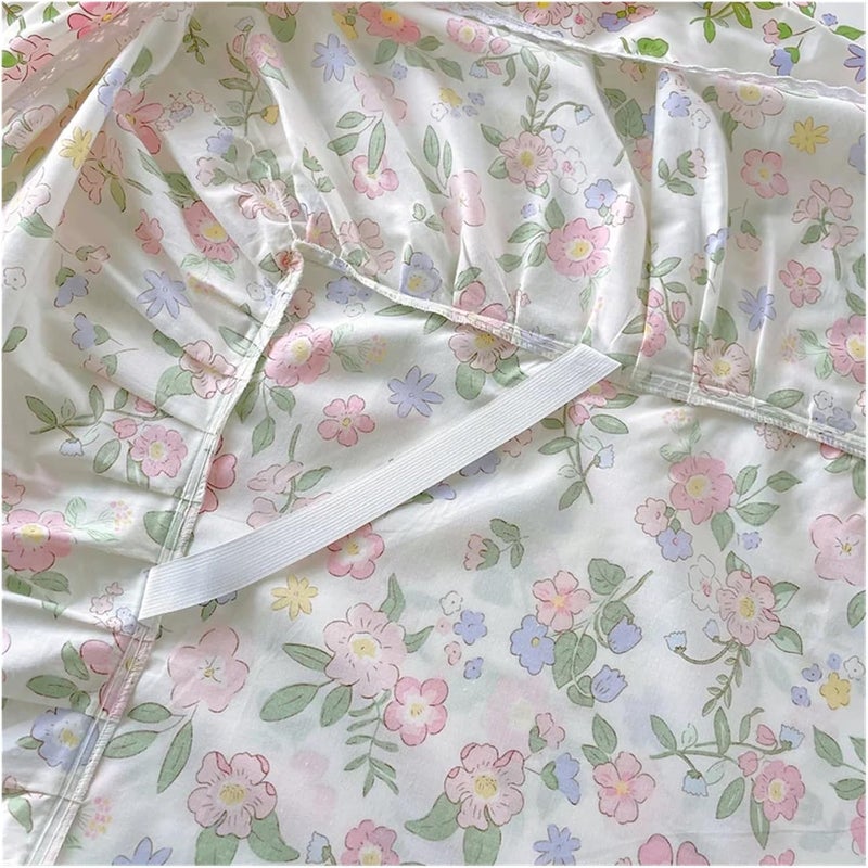 Ruffle Bed Skirt Skirt Floral Printed Bed Sheet with Ruffles Full Size Bed(Color 7,180x200x45cm 1pc) - Image 3