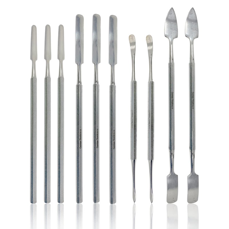 CYNAMED 10 Pc Stainless Steel Spatula Wax Clay Sculpting Tool Set