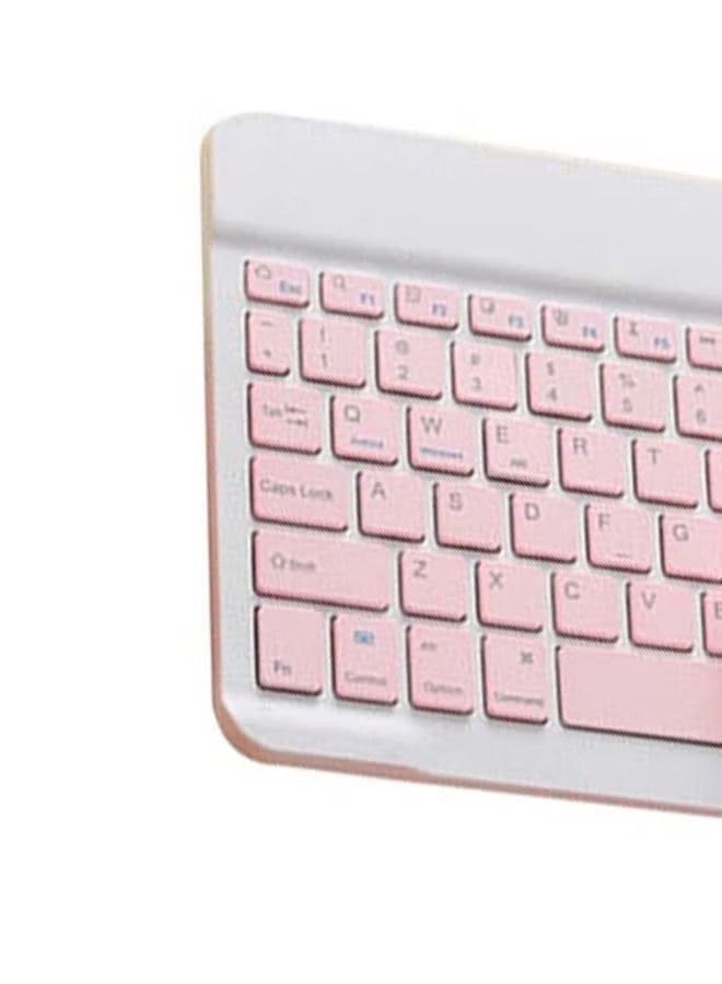 Wireless Bluetooth Three System Universal Mobile phone and Tablet Keyboard with Mouse Set English Pink - Image 3