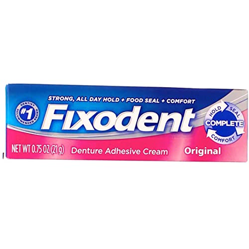 Fixodent Denture Adhesive Cream Original Multi 075 Oz Pack of 4