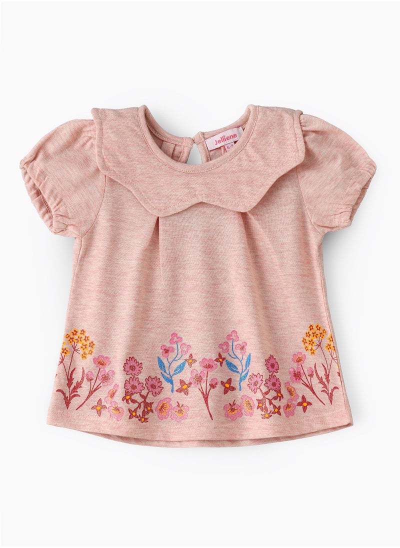 Jelliene Woven top with emb at hem  - Image 1