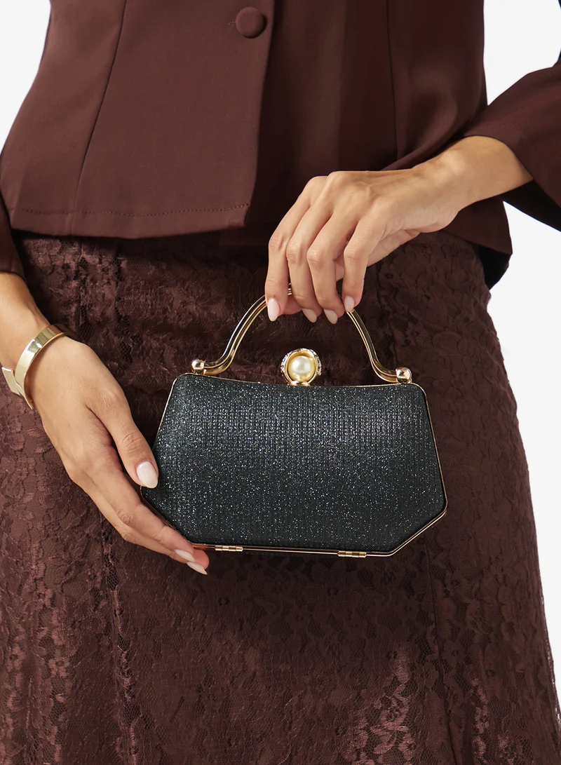 Khizana  Gold Accent Top Handle Clutch for Women | Best Price UAE