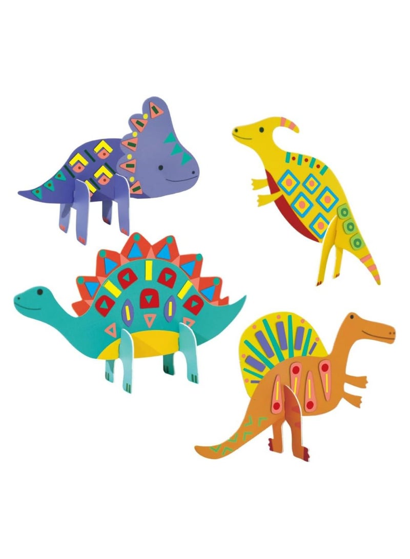 Avenir Stick 'N Play Series - Dino World | 200+ Reusable Stickers for Endless Fun! Create Play Scenes with 8 Illustrated Theme Cards, Make Your Own Animal Figures | For Kids 3+ - Image 5